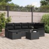 Ensemble de canapé de jardin avec coussin 7 pcs Poly rotin 643663643663