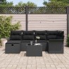 Ensemble de canapé de jardin avec coussin 7 pcs Poly rotin 643663643663