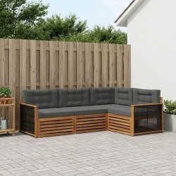 Ensemble de canapés d'extérieur 4 pcs Naturel et Anthracite 643664643664