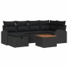 Ensemble de canapé de jardin avec coussin 7 pcs Noir Poly rotin 643665643665