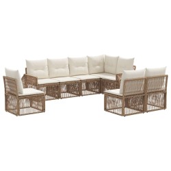 Ensemble de canapé de jardin 8 pcs Beige et blanc crème 643673643673