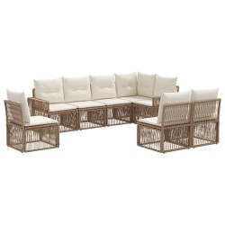 Ensemble de canapé de jardin 8 pcs Beige et blanc crème 643674643674