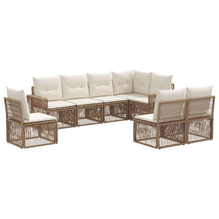 Ensemble de canapé de jardin 8 pcs Beige et blanc crème 643674643674