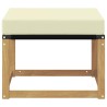 Pouf d'Extérieur Bois d'acacia massif et tissu Textilène Blanc 643677643677