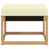Pouf d'Extérieur Bois d'acacia massif et tissu Textilène Blanc 643677643677