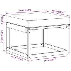 Pouf d'Extérieur Bois d'acacia massif et tissu Textilène Blanc 643677643677