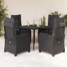 Ensemble à manger de jardin coussins 5pcs Noir Résine tressée 643678643678