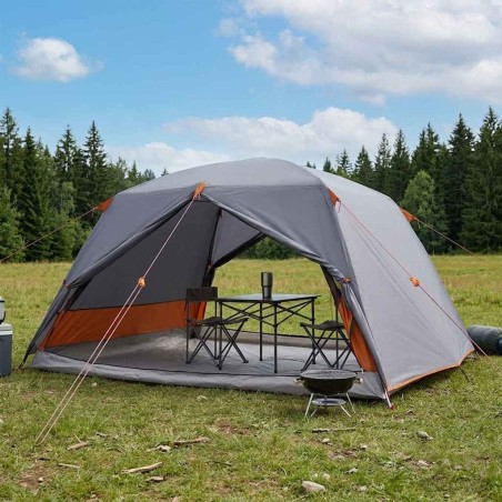 Tente de randonnée Gris et orange 4 personnes 643681643681