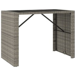 Ensemble de bar de jardin 5 pcs avec coussins gris poly rotin 643682643682