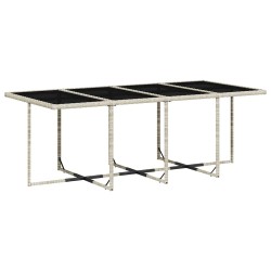 Ensemble à manger de jardin et coussins 9 pcs gris clair rotin 643683643683