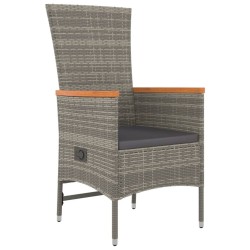 Ensemble à manger de jardin 5 pcs coussins gris résine tressée 643692643692