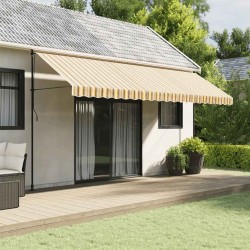 Tissu de remplacement de cantonnière d’auvent rayure jaune gris 643694643694