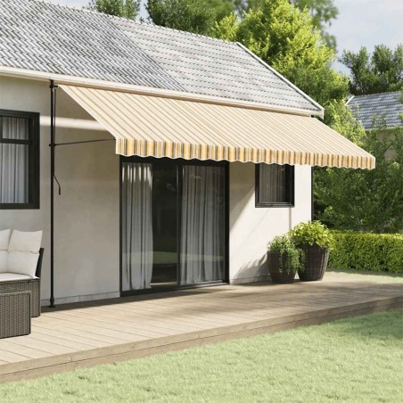 Tissu de remplacement de cantonnière d’auvent rayure jaune gris 643694643694