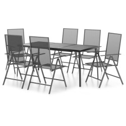 Ensemble à manger de jardin 7 pcs anthracite acier 643695643695