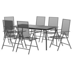 Ensemble à manger de jardin 7 pcs anthracite acier 643695643695