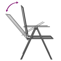 Ensemble à manger de jardin 7 pcs anthracite acier 643695643695