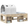 Tunnel de lit 2 pcs Blanc 211 x 52,5 x 2 cm Polyester 643698643698