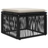 Ensemble de canapé de jardin 4 pcs Noir et blanc crème 643701643701