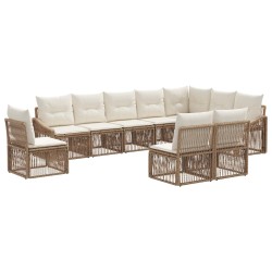Ensemble de canapé de jardin 10 pcs Beige polyrotin 643706643706