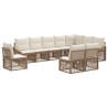 Ensemble de canapé de jardin 10 pcs Beige polyrotin 643706643706