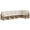 Ensemble de canapé de jardin 6 pcs Beige polyrotin 643710643710