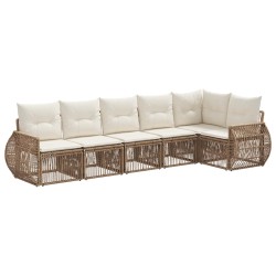 Ensemble de canapé de jardin 6 pcs Beige et blanc crème 643712643712