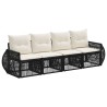 Ensemble de canapé de jardin 4 pcs Noir et blanc crème 643713643713