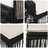 Ensemble de canapé de jardin 4 pcs Noir et blanc crème 643713643713