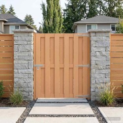 Porte de Jardin 100 x 112 cm WPC et Aluminium Marron 643715643715
