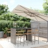 Ensemble de bar jardin 7 pcs gris poly rotin/bois massif acacia 643723643723