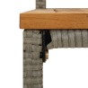 Ensemble de bar jardin 7 pcs gris poly rotin/bois massif acacia 643723643723