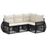 Ensemble de canapé de jardin 4 pcs Noir et blanc crème 643724643724