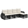 Ensemble de canapé de jardin 5 pcs Noir et blanc crème 643725643725