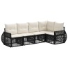 Ensemble de canapé de jardin 5 pcs Noir et blanc crème 643726643726