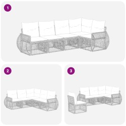 Ensemble de canapé de jardin 5 pcs Noir et blanc crème 643726643726