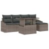 Ensemble de canapé de jardin avec coussin 6 pcs Gris polyrotin 643727643727