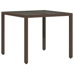 Ensemble de bistro de jardin 5 pcs coussins marron poly rotin 643728643728