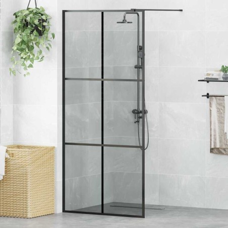 Mur de Douche à L'Italienne Noir 90 x 195 cm verre trempé 643731643731
