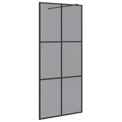 Mur de Douche à L'Italienne Noir 90 x 195 cm verre trempé 643731643731