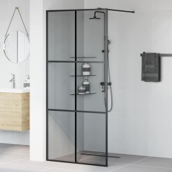 Mur de Douche à L'Italienne Noir 90 x 195 cm verre trempé 643731643731