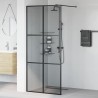Mur de Douche à L'Italienne Noir 90 x 195 cm verre trempé 643731643731
