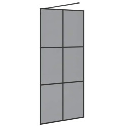 Mur de Douche à L'Italienne Noir 90 x 195 cm verre trempé 643731643731