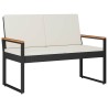Banc extérieur Noir et blanc crème 107 x 61 x 80 cm polyrotin 643732643732