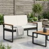 Banc extérieur Noir et blanc crème 107 x 61 x 80 cm polyrotin 643732643732
