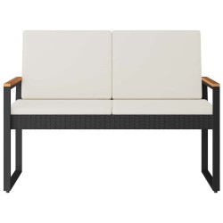 Banc extérieur Noir et blanc crème 107 x 61 x 80 cm polyrotin 643732643732