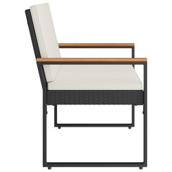 Banc extérieur Noir et blanc crème 107 x 61 x 80 cm polyrotin 643732643732