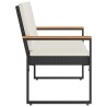 Banc extérieur Noir et blanc crème 107 x 61 x 80 cm polyrotin 643732643732