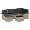Ensemble de canapé de jardin 7 pcs Gris clair polyrotin 643734643734