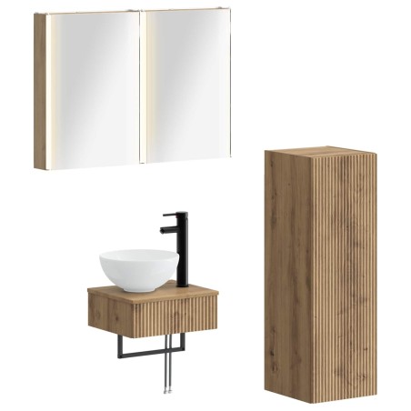 Ensemble d'armoire de salle de bain 4 pc Chêne artisanal 643736643736