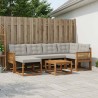 Ensemble de canapés d'extérieur 7 pcs Naturel et gris clair 643740643740